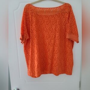 Orange lace top 2x